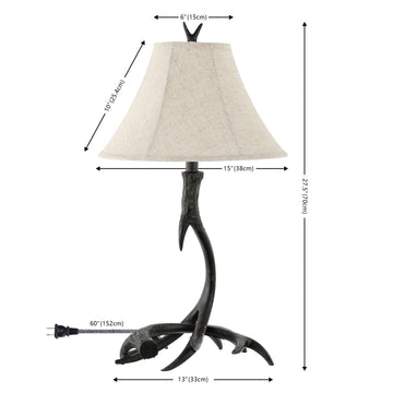 Antler 27.5" Rustic Resin LED Table Lamp - JONATHAN Y